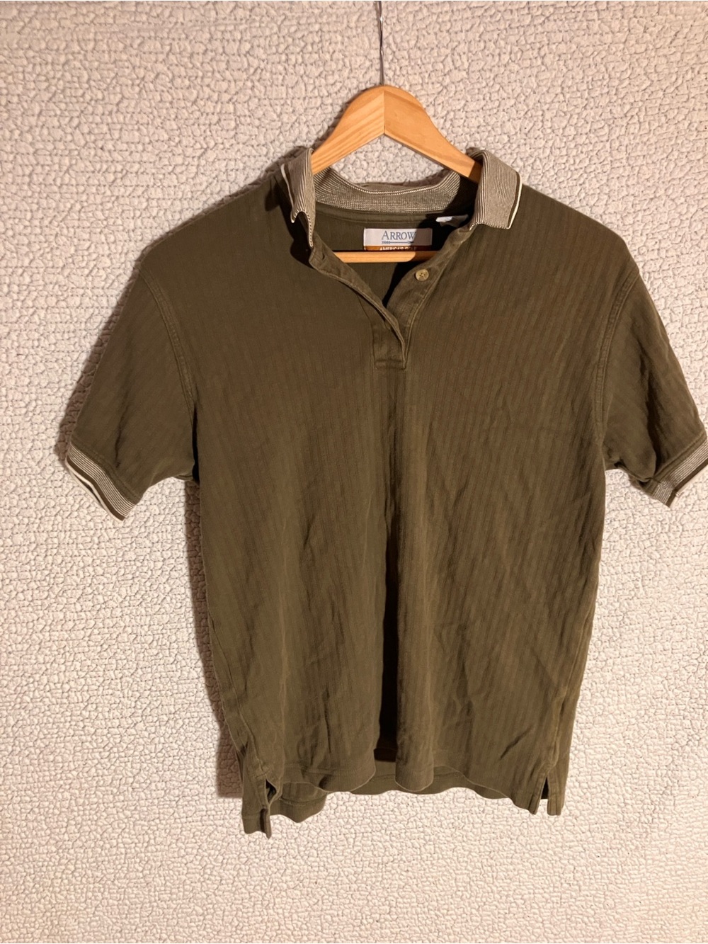 Arrow Olive Green Short Sleeve Button-Down Polo